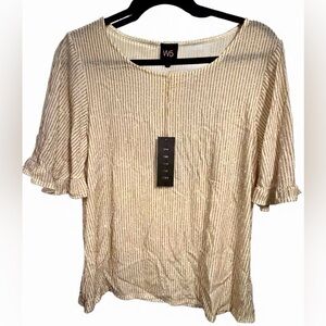 NWT- W5 by Anthropologie- Gold Striped Blouse- Medium